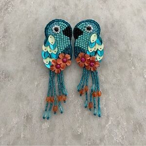 Beaded Parrot Earrings